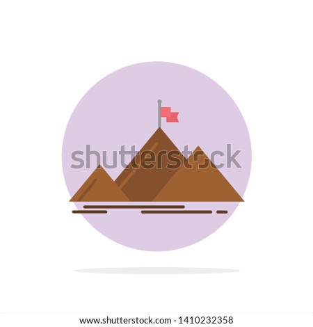 Success, Mountain, Peak, Flag,  Abstract Circle Background Flat color Icon