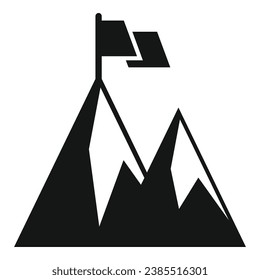 Success mountain target flag icon simple vector. People motivation. Business leader