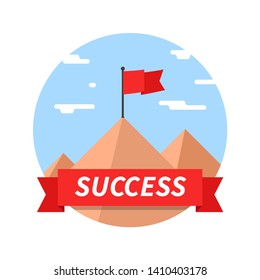 Success Mountain Top Vector Icon