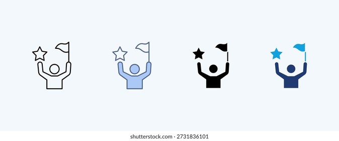 Éxito Icono múltiple Vector de ilustración
