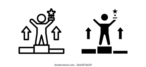Éxito de la Ilustración vectorial de estilo de icono múltiple