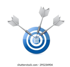 success needs preparation target sign concept illustration design