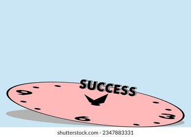 Success on the clock. Concept of success illustration art background with copy space.