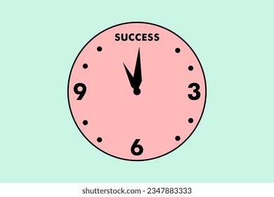 Éxito en el reloj. Concepto de fondo artístico de ilustración de éxito con espacio de copia.