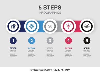 éxito, oportunidad, estrategia, método, administración, iconos Plantilla de diseño infográfico. Concepto creativo con 5 pasos