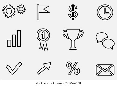 success outline icon Set of business 
