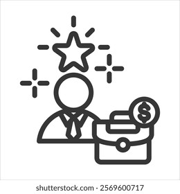 Success Outline Icon Vector Illustration