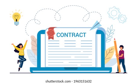 Success partnership Successful contract greeting partner Leadership Friendship Agreement Contract signing Making profitable deal Flat vector concept