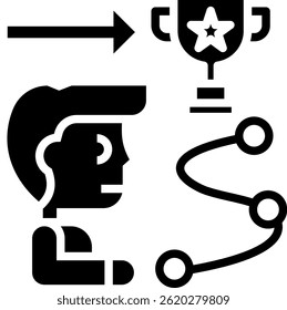 Success Path Icon Glyph Vector Illustration