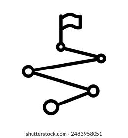Success path icon. Simple line icon. Isolate on white background. Vector.