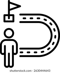 Success Pathway Icon Line Vector Illustration