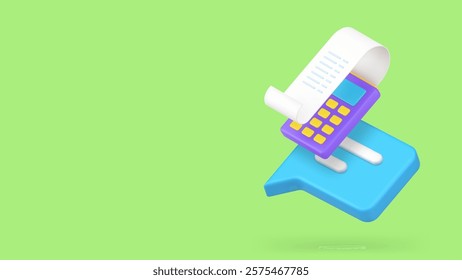 Success payment message banking application banner copy space vector illustration. Financial paying complete notification with POS terminal receipt inbox communication information
