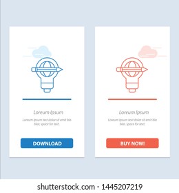 Success, Pen, Globe, Bulb, Light  Blue and Red Download and Buy Now web Widget Card Template