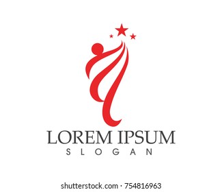 Success people business star logo and symbols