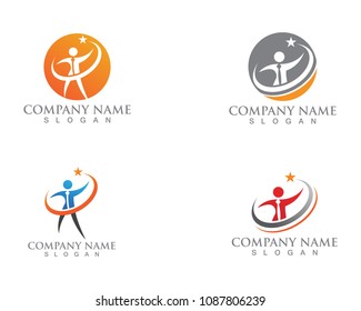 Success people happy  logo and symbols