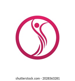 Success people health life ,Human character logo sign illustration vector design