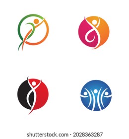 Success people health life ,Human character logo sign illustration vector design