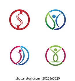 Success people health life ,Human character logo sign illustration vector design