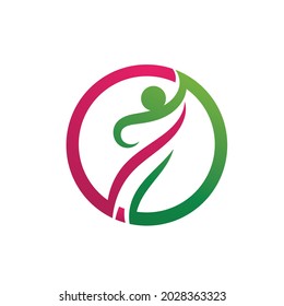 Success people health life ,Human character logo sign illustration vector design