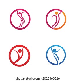 Success people health life ,Human character logo sign illustration vector design