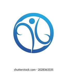 Success people health life ,Human character logo sign illustration vector design