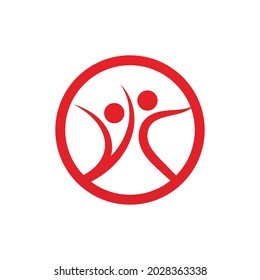 Success people health life ,Human character logo sign illustration vector design
