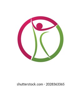 Success people health life ,Human character logo sign illustration vector design