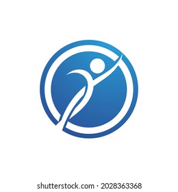 Success people health life ,Human character logo sign illustration vector design