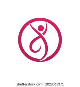 Success people health life ,Human character logo sign illustration vector design