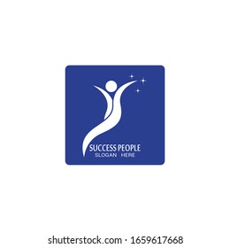 Success people icon and symbol vector template with star on white background