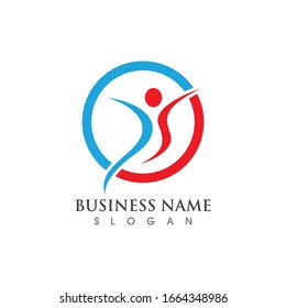 Success people jump  logo sign illustration vector design