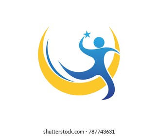 Success people logo design template
