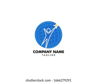 Plantilla vectorial de diseño de logotipo de personas correctas