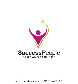 Success People Logo Template Design Vector. Design concept for business