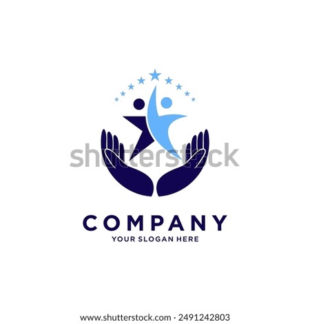 Success people logo template design. Leadership logo concept