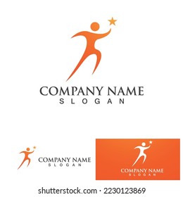  Plantilla de diseño de vectores de logotipos para personas exitosas 