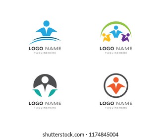 success people logo vector icon template