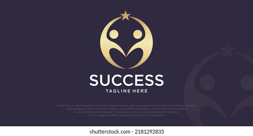 success people logo vector icon template