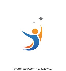 plantilla de vector de logotipo de personas con éxito