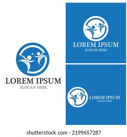 Plantilla de vector de logotipo de personas exitosas