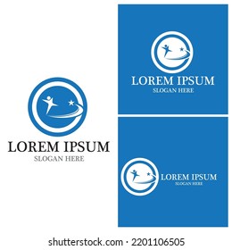 Plantilla de vector de logotipo de personas exitosas