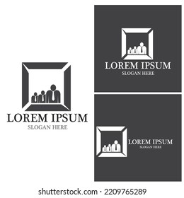 Plantilla de vector de logotipo de personas exitosas