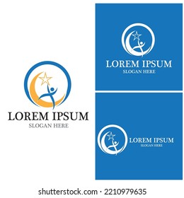 Plantilla de vector de logotipo de personas exitosas