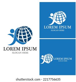 Plantilla de vector de logotipo de personas exitosas