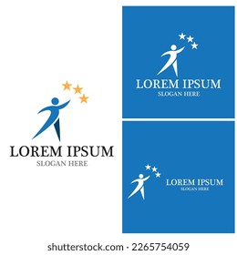 Plantilla de vector de logotipo de personas exitosas