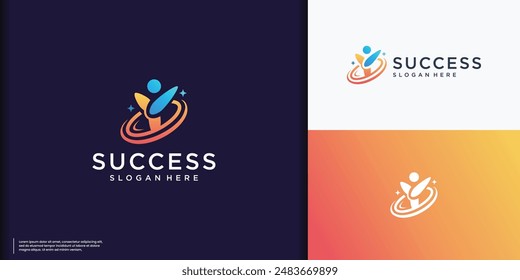 Success people logo vector template, colorful and branding layout inspiration