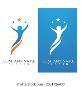 Success people star logo vector 