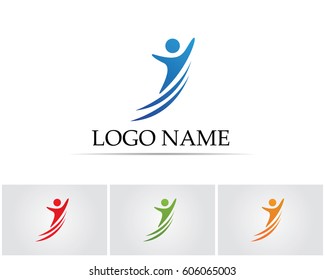 Success people works logo vector logo