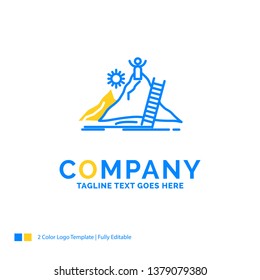 Success, personal, development, Leader, career Blue Yellow Business Logo template. Creative Design Template Place for Tagline.
