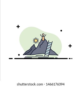 Success, personal, development, Leader, career Flat Color Icon Vector. Vector Icon Template background